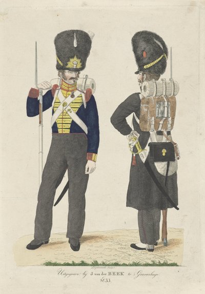 Twee infanteriesoldaten door Johan Martin Leydenroth