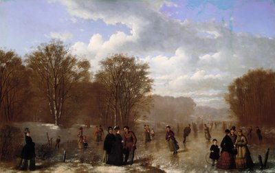 Schaatsen op de Wissahickon, 1875 door Johan Mengels Culverhouse
