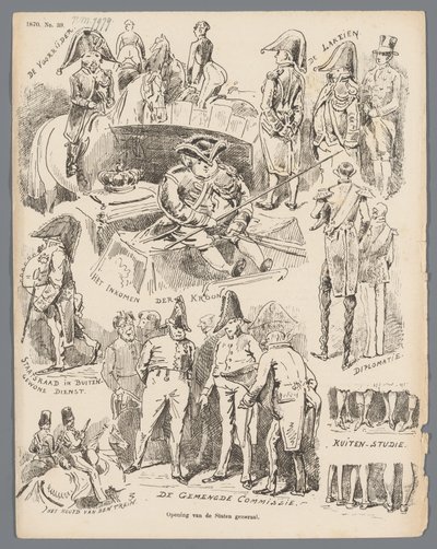 Spotprent op de opening van de Staten-Generaal, 1870 door Johan Michaël Schmidt Crans