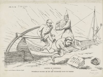 Spotprent over Bismarck en de Duitse Bond, 1866 door Johan Michaël Schmidt Crans