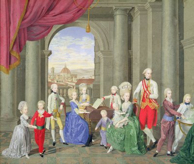 De Familie van Peter Leopold, Groothertog van Toscane (1747-92), later Leopold II, Heilige Roomse Keizer, ca. 1782 door Johan Moll