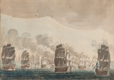 De zeeslag bij Öland op 26 juli 1789 door Johan Petter Cumelin