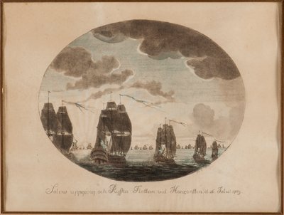 De zeeslag bij Öland op 26 juli 1789, c. 1790 door Johan Petter Cumelin