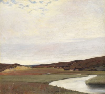 Een zomerdag aan de rivier Karup, Jutland door Johan Rohde