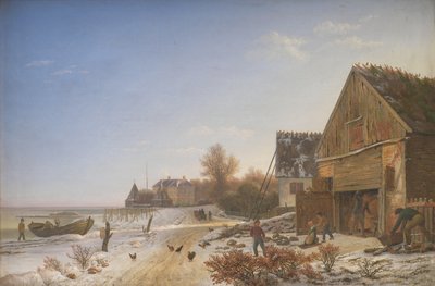 Strandweg bij Vedbæk. Wintermiddag door Johan Stroe
