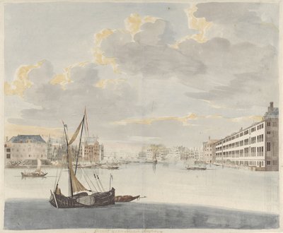 Gezicht op de Binnen-Amstel in Amsterdam door Johan Teyler