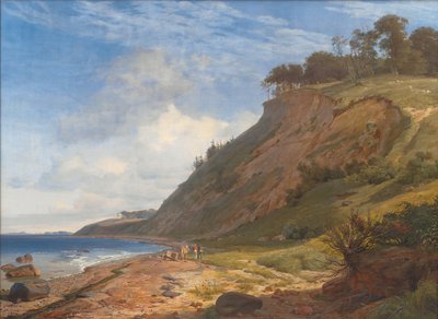 Een Deense Kust. Uitzicht vanaf Kitnæs op Roskilde Fjord. Seeland door Johan Thomas Lundbye