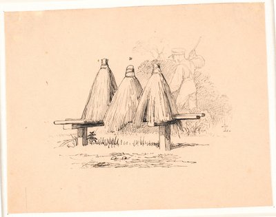 De Bij. Illustratie voor Kaalunds "Fabels voor Kinderen". Zie opmerking uit het archiefcatalogus. door Johan Thomas Lundbye