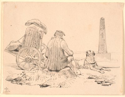 De marskramer en zijn hond door Johan Thomas Lundbye