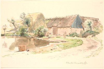 Boerderij en dorpsvijver door Johan Thomas Lundbye