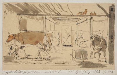 Een stal in een boerderij, ingeklemd op pagina 19 door Johan Thomas Lundbye