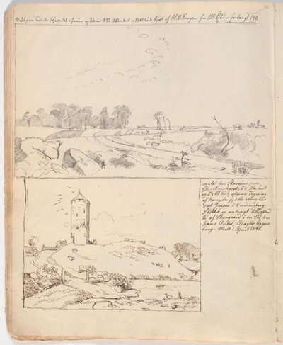 De Gåsetårnet in Vordingborg, getekend op pagina 16 f.n. door Johan Thomas Lundbye