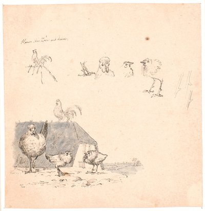 Hanekyllingerne. Illustratie voor Kaalunds "Fabler for Børn" door Johan Thomas Lundbye