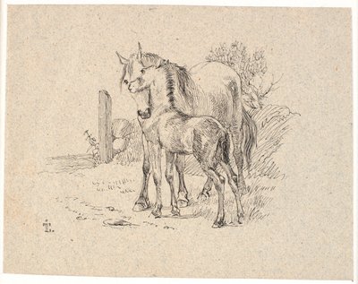 Het paard en het veulen door Johan Thomas Lundbye