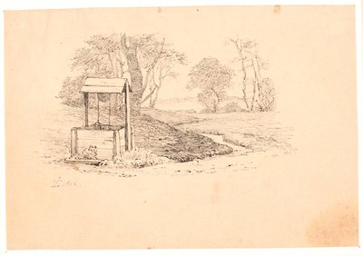De bron. Illustratie voor Kaalunds "Fabels voor kinderen". door Johan Thomas Lundbye
