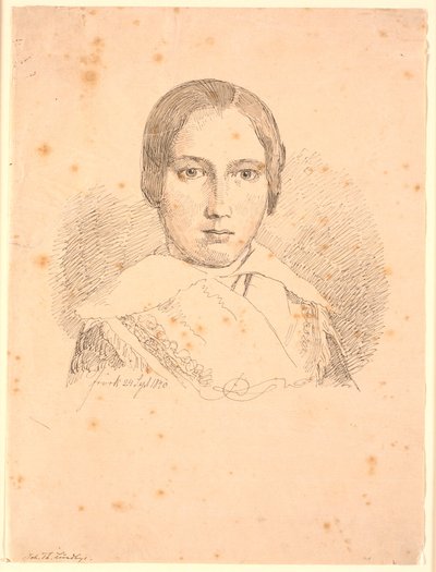 Portret van een jong meisje door Johan Thomas Lundbye