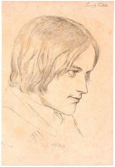 Portret van de schilder Lorenz Frølich (1820-1908) door Johan Thomas Lundbye