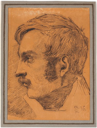 Profielportret van de broer van de kunstenaar, mogelijk de latere minister van oorlog door Johan Thomas Lundbye
