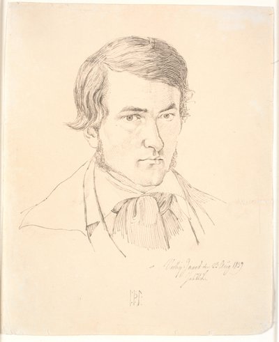 Zelfportret door Johan Thomas Lundbye