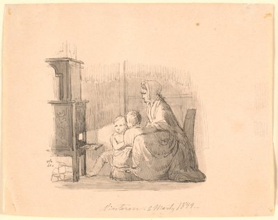 De winter. Illustratie voor Kaalunds "Fabels voor Kinderen". Zie opmerking uit archiefcatalogus. door Johan Thomas Lundbye