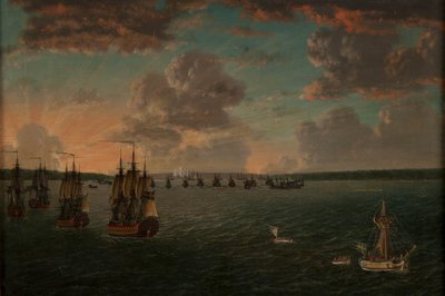 De Slag bij de Baai van Vyborg op 3 juli 1790, 1791 door Johan Tietrich Schoultz
