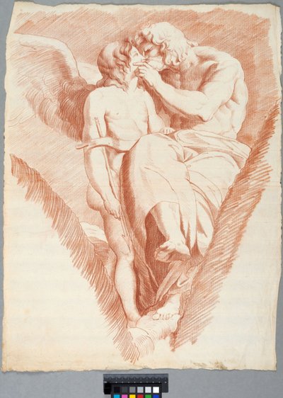 Akademiezeichnung. Raffaels "Jupiter küsst Amor" in der Loggia der Villa Farnesina in Rom door Johan Tobias Sergel