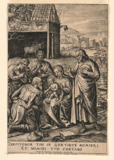De aanbidding der wijzen door Johan Wierix