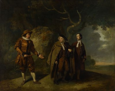 Parsons, Bransby en Watkyns in een scène uit Lethe, 1766 door Johan Zoffany