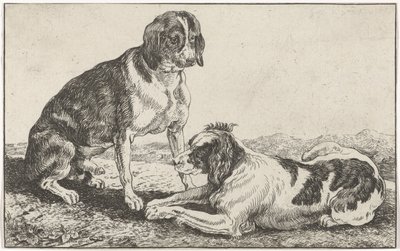 Twee honden door Johan le Ducq