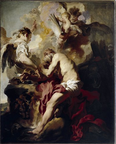 De Visie van Sint Hiëronymus door Johann (attr. to) Liss