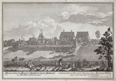 Sundersbuhl, residentie van de familie Nutzel, nabij Neurenberg door Johann Adam Delsenbach