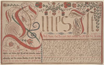 Schrijfoefening Vorschrift voor Esther Hadmän door Johann Adam Eyer