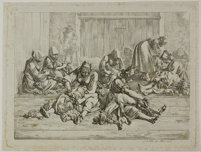 Schapenscheren door Johann Adam Klein