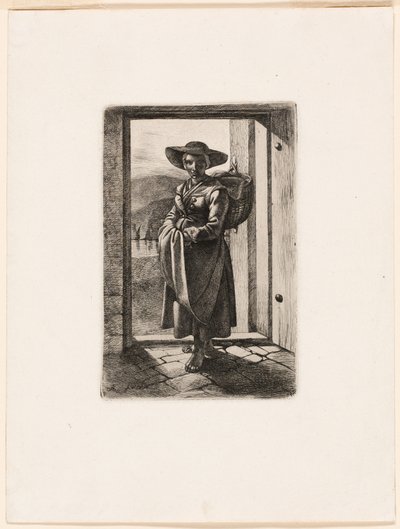 De Hongaarse vrouw voor de deur door Johann Adam Klein
