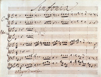 Eerste pagina van de partituur van Adriano in Siria door J A Hasse (1752) door Johann Adolph Hasse