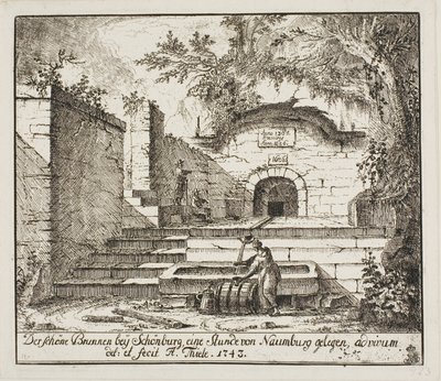 De mooie fontein bij Schönburg door Johann Alexander Thiele