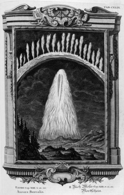 Aurora Borealis (gravure) door Johann Andreas Pfeffel