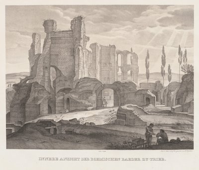 Interieur van de Romeinse baden in Trier door Johann Anton Ramboux
