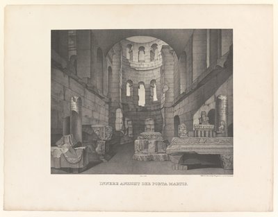 Porta Martis, van binnenuit gezien door Johann Anton Ramboux
