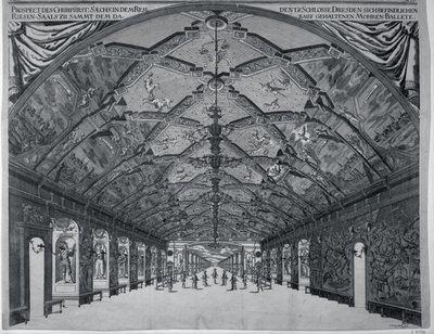 De Reuzenzaal met het Moorse Ballet in Dresden in 1678 door Johann Atzelt