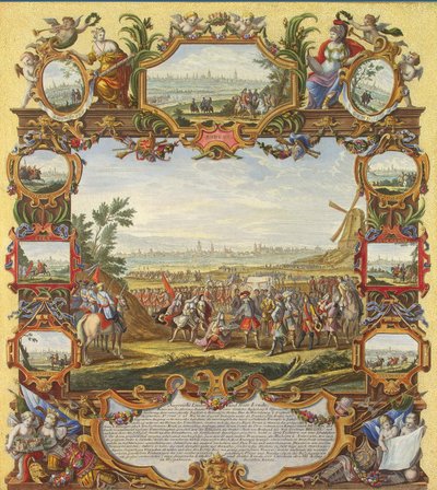 Verovering van het Franse fort Menin door de geallieerde troepen in 1706 door Johann August Corvinus