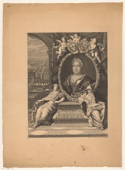 Portret van Rosina Elisabeth Bose door Johann August Corvinus