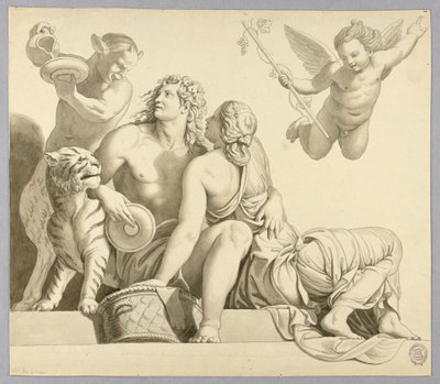 Dionysus en Ariadne door Johann August Nahl the Younger