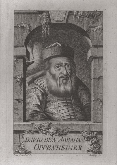 Portret van David Oppenheim 1664-1736, opperrabbijn van Praag, 1773 door Johann Balzer
