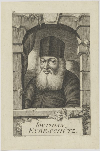 Portret van Jonathan ben Nathan Eybeschütz 1690-1764, 1772 door Johann Balzer