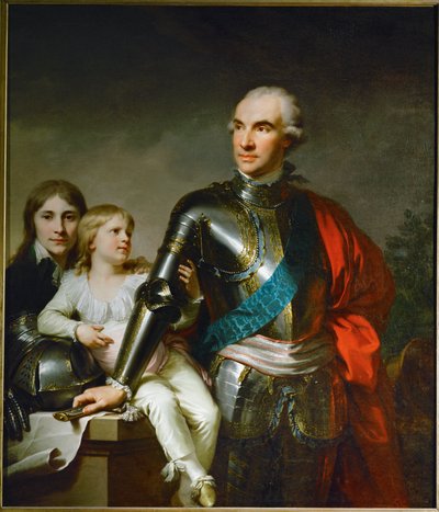 Le Comte Stanislas Felix Potocki en zijn twee zonen Felix-Georg en Stanislas ... door Johann Baptist Edler von Lampi