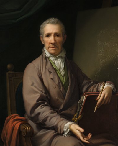 Zelfportret aan de ezel door Johann Baptist Lampi d. Ä.