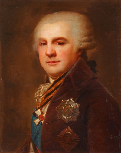 Portret van graaf Alexander Nikolayevich Samoylov 1744-1814, na 1796 door Johann Baptist von Lampi the Elder