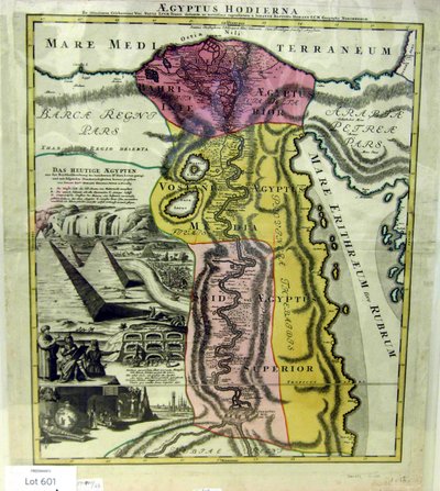 Aegyptus Hodierna, Kaart van Egypte, ca. 1720 door Johann Baptista Homann