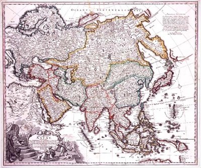 Klein-Azië, Arabië en Japan, c.1725 door Johann Baptista Homann